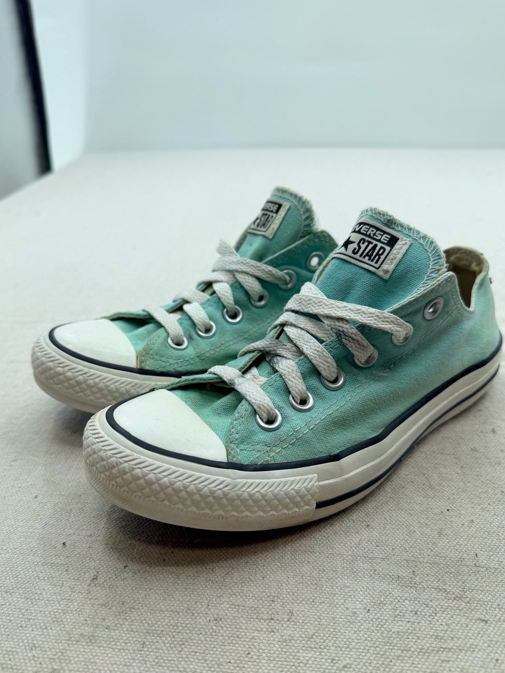 Converse Green and White High Top Sneakers - Picture 1 of 11